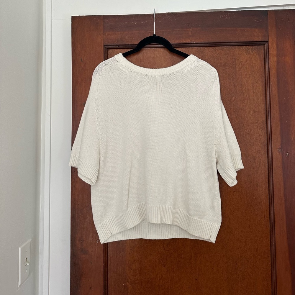 Abercrombie White Crew Sweater Tee